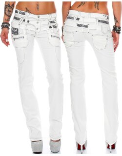 Cipo & Baxx Regular Fit Jeans Damen Mid Waist CBW0245 White W25