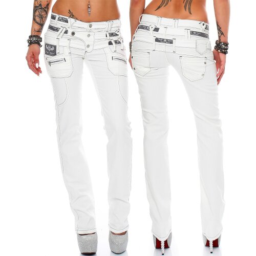 Cipo & Baxx regular fit Jeans Damen Mid Waist CBW0245 White