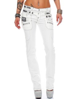 Cipo & Baxx Regular Fit Jeans Damen Mid Waist CBW0245 White
