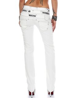 Cipo & Baxx Regular Fit Jeans Damen Mid Waist CBW0245 White