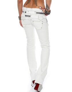 Cipo & Baxx Regular Fit Jeans Damen Mid Waist CBW0245 White