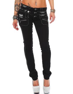 Cipo & Baxx Regular Fit Jeans Damen Mid Waist CBW0313 Black W26/L32