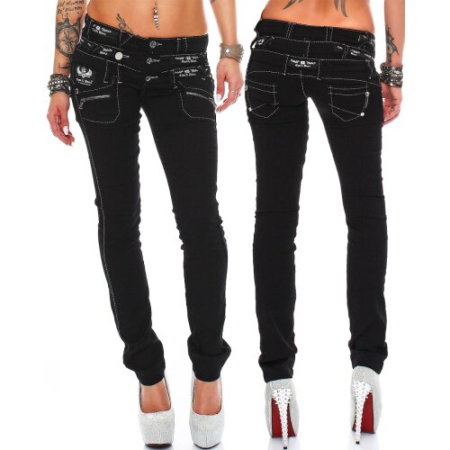 Cipo & Baxx Regular Fit Jeans Damen Ohne Waschung  CBW0313 Black W26/L34