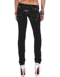Cipo & Baxx Regular Fit Jeans Damen Ohne Waschung  CBW0313 Black W32/L34