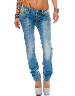 Cipo & Baxx slim fit Jeans Damen Stonewashed CBW0445 Blue W30/L32