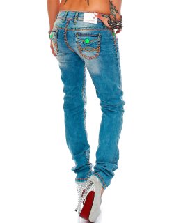 Cipo & Baxx slim fit Jeans Damen Stonewashed CBW0445 Blue W30/L32