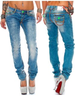 Cipo & Baxx slim fit Jeans Damen Stonewashed CBW0445...