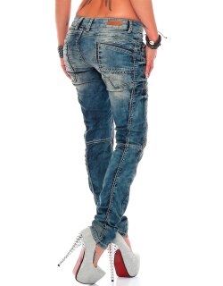 Cipo & Baxx slim fit Jeans Damen Stonewashed WD175 Blue W30/L32