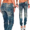 Cipo & Baxx slim fit Jeans Damen Stonewashed WD175 Blue W30/L32