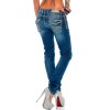 Cipo & Baxx slim fit Jeans Damen Stonewashed WD201 Blue W30/L32
