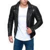 Reichstadt Herren Kunstlederjacke RS001 PU black - silver zipper M