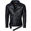 Reichstadt Herren Kunstlederjacke RS001 PU black - silver zipper M