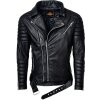Reichstadt Slim Fit Kunstleder Jacke Silver Zipper RS001PU Black L
