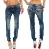 Cipo & Baxx Slim Fit Jeans Damen Stonewashed  WD240 Blue W31/L32