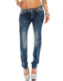 Cipo & Baxx Slim Fit Jeans Damen Stonewashed  WD240...