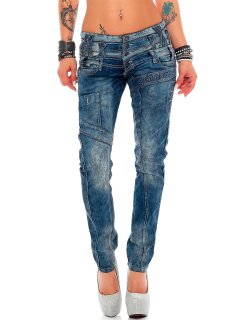 Cipo & Baxx slim fit Jeans Damen Stonewashed WD245 Blue W29/L34