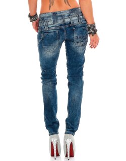 Cipo & Baxx slim fit Jeans Damen Stonewashed WD245 Blue W29/L34