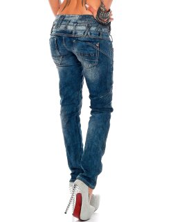 Cipo & Baxx slim fit Jeans Damen Stonewashed WD245 Blue W29/L34