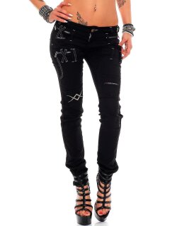 Cipo & Baxx slim fit Jeans Damen Denim WD228 Black W26/L32