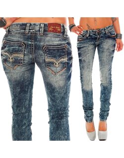 Cipo & Baxx Regular Fit Jeans Damen Stonewashed  WD222 Blue W27/L32