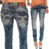 Cipo & Baxx Regular Fit Jeans Damen Stonewashed  WD222 Blue W30/L32