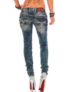 Cipo & Baxx Regular Fit Jeans Damen Stonewashed  WD222 Blue W32/L32