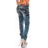 Cipo & Baxx Regular Fit Jeans Damen Stonewashed  WD222 Blue W31/L34