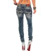 Cipo & Baxx Regular Fit Jeans Damen Stonewashed  WD222 Blue W32/L34