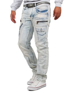 Cipo & Baxx regular fit Jeans Herren Stonewashed CD272 Blue W30/L34