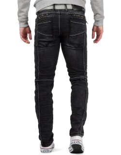 Cipo & Baxx straight fit Jeans Herren Stonewashed CD288 Black W30/L34