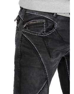 Cipo & Baxx straight fit Jeans Herren Stonewashed CD288 Black W32/L34