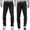 Cipo & Baxx straight fit Jeans Herren Stonewashed CD288 Black W32/L34