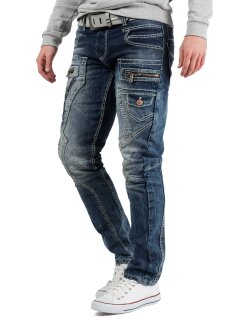 Cipo & Baxx regular fit Jeans Herren Stonewashed CD296 Blue W30/L32