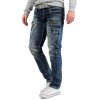 Cipo & Baxx regular fit Jeans Herren Stonewashed CD296 Blue W32/L34