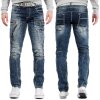 Cipo & Baxx regular fit Jeans Herren Stonewashed CD296 Blue W32/L34