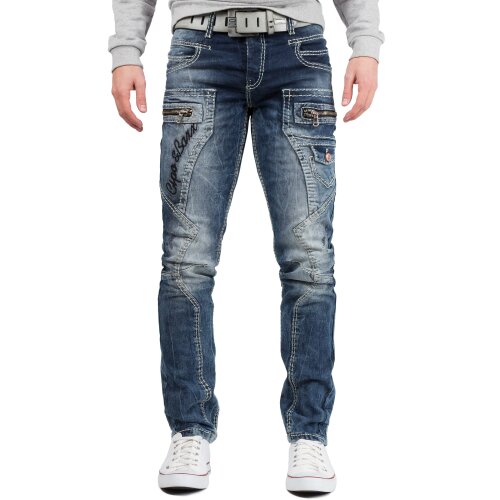 Cipo & Baxx regular fit Jeans Herren Stonewashed CD296 Blue W36/L34
