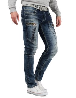 Cipo & Baxx regular fit Jeans Herren Stonewashed CD296 Blue W40/L34