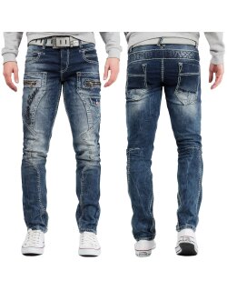 Cipo & Baxx regular fit Jeans Herren Stonewashed CD296 Blue W40/L34