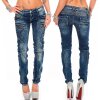 Cipo & Baxx slim fit Jeans Damen Stonewashed Blue W28/L32 - WD200B