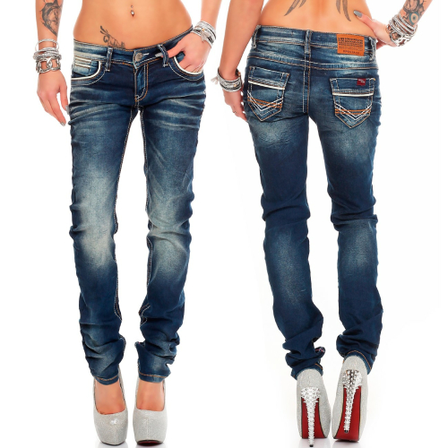 Cipo & Baxx Damen Jeans WD256 Blau W26/L32