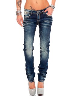 Cipo & Baxx Slim Fit Jeans Damen Stonewashed  WD256 Blue W26/L34