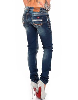 Cipo & Baxx Slim Fit Jeans Damen Stonewashed  WD256 Blue W26/L34