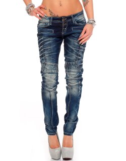Cipo & Baxx Slim Fit Jeans Damen Stonewashed WD255 Blue W31/L34