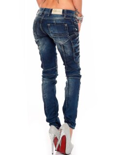Cipo & Baxx Slim Fit Jeans Damen Stonewashed WD255 Blue W31/L34