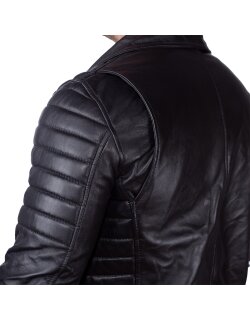 Reichstadt Herren Jacke -- RS001LUX  black gen. leather - silver zipper XS