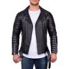 Reichstadt Herren Jacke -- RS001LUX  black gen. leather - silver zipper XS