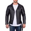 Reichstadt Herren Jacke -- RS001LUX  black gen. leather - silver zipper S