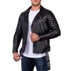 Reichstadt Herren Jacke -- RS001LUX  black gen. leather - silver zipper S