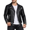Reichstadt Herren Slim Fit Bikerjacke Silver Zipper  RS001LUX Black XL