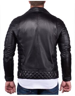 Reichstadt Herren Jacke -- RS001LUX  black gen. leather - silver zipper XXXL